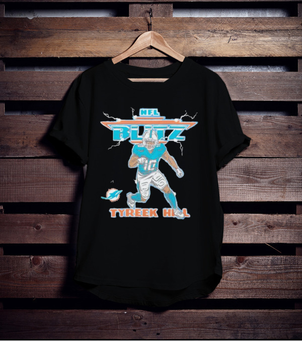 Tyreek Hill NFL Blitz Miami Dolphins Electric Football T-Shirt