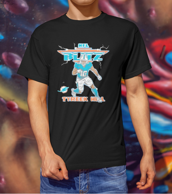 Tyreek Hill NFL Blitz Miami Dolphins Electric Football T-Shirt