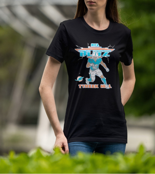 Tyreek Hill NFL Blitz Miami Dolphins Electric Football T-Shirt