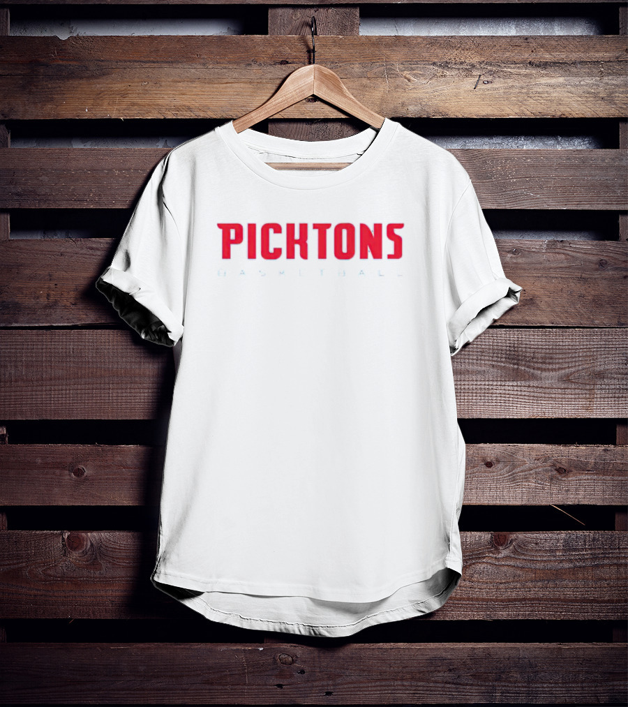 Picktons Basketball Bold Red Classic Sports T-Shirt