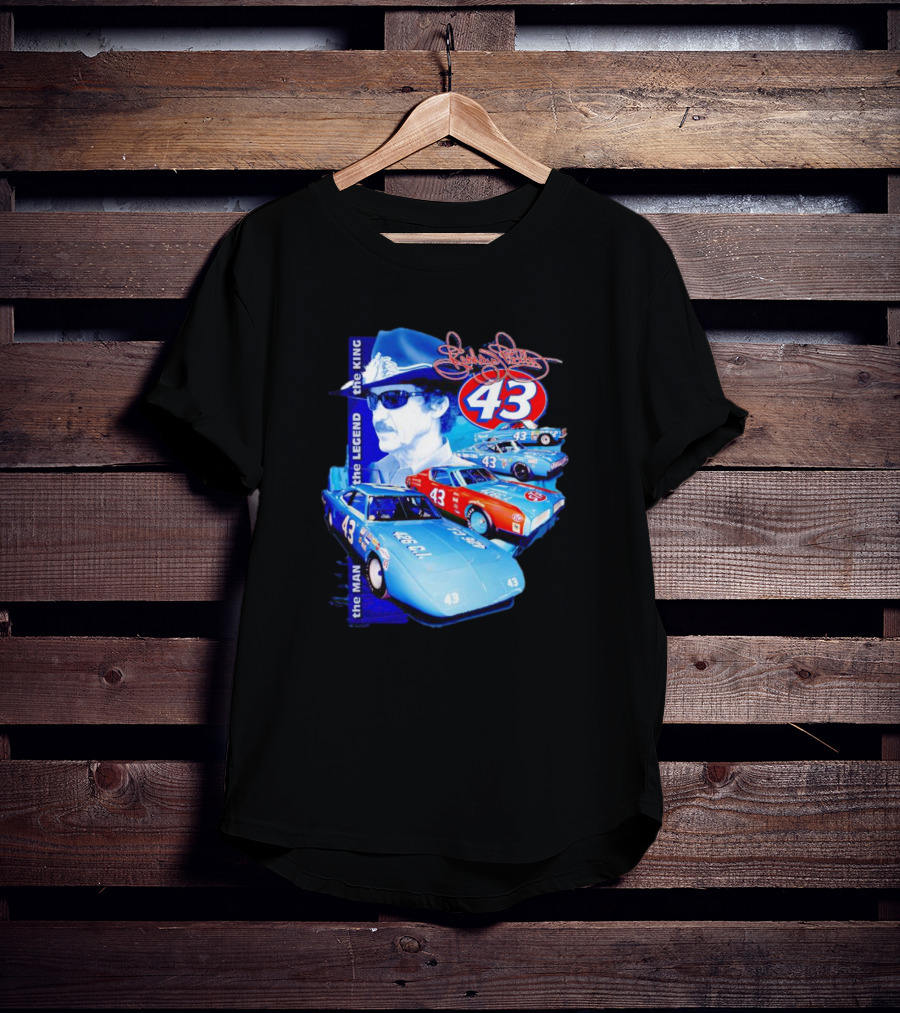 Richard Petty The Legend The King 43 Signature Racing Cars T-Shirt