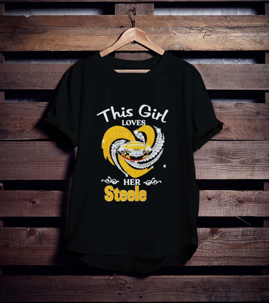This Girl Loves Her Steelers Heart Football Fan Love T-Shirt