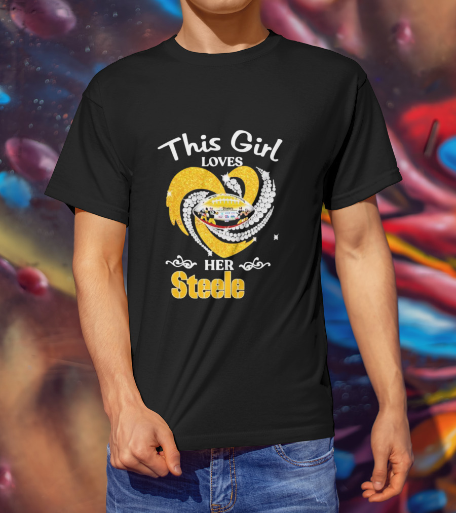 This Girl Loves Her Steelers Heart Football Fan Love T-Shirt