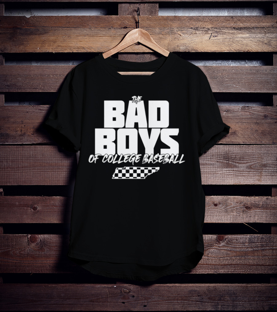 The Bad Boys Of College Baseball Tennessee Checkerboard State T-Shirt