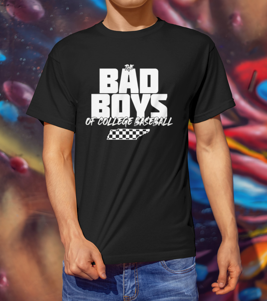 The Bad Boys Of College Baseball Tennessee Checkerboard State T-Shirt