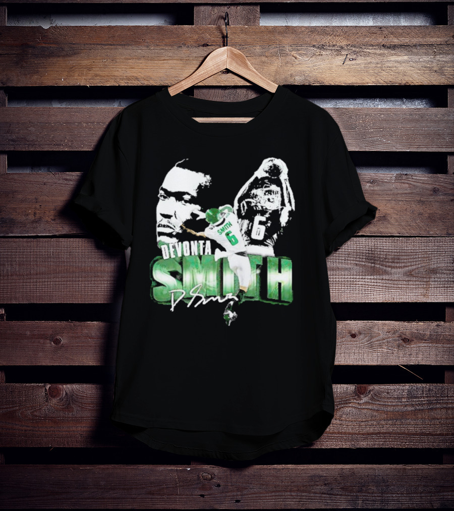 DeVonta Smith Philadelphia Number 6 Football Chrome Look T-Shirt