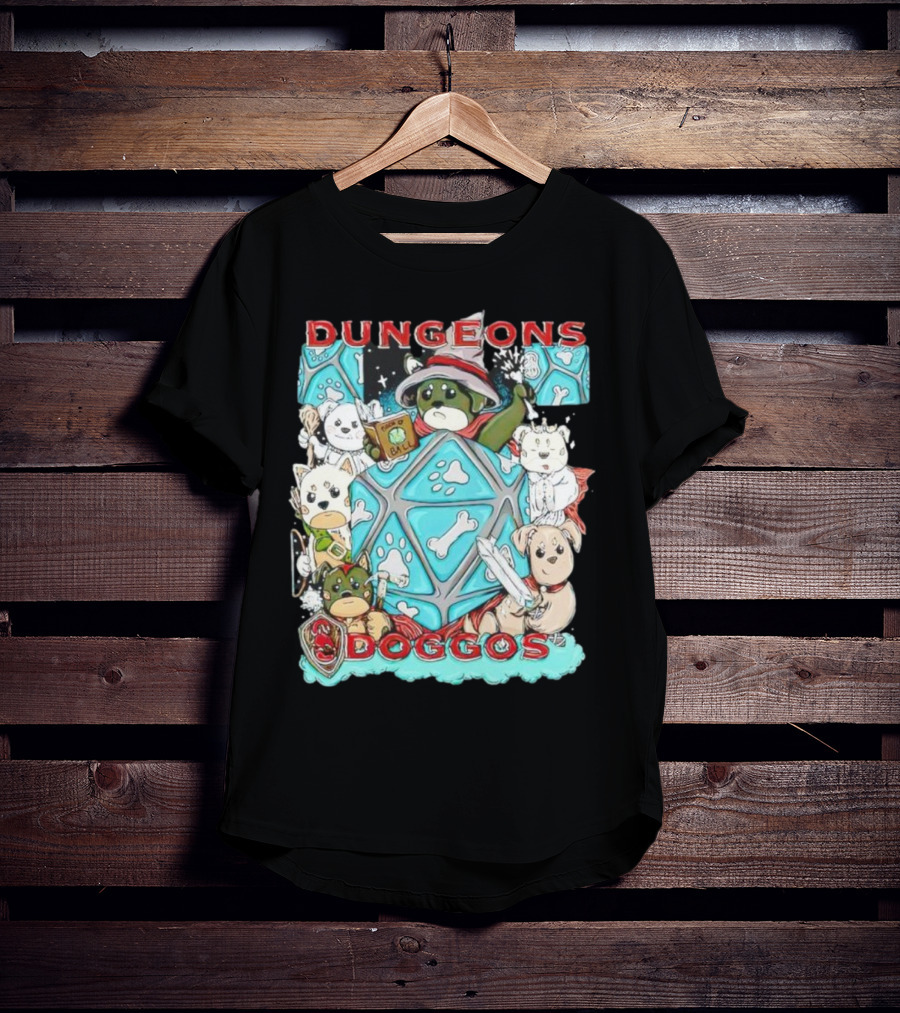 Dungeons Doggos Adventures With Magic Dice And Wizards T-Shirt