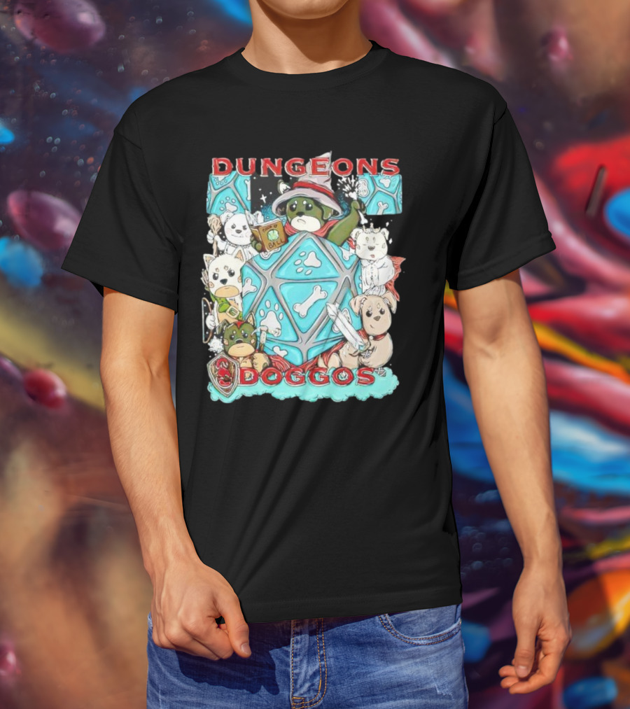 Dungeons Doggos Adventures With Magic Dice And Wizards T-Shirt