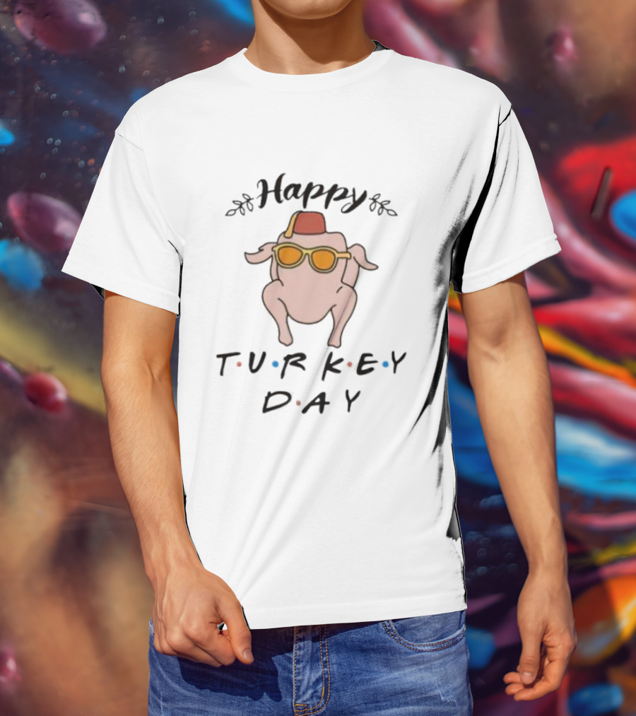 Happy Turkey Day Friends Sunglasses Dance T-Shirt