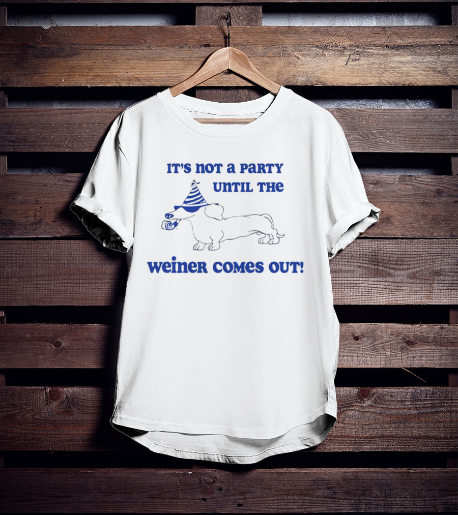 It's Not A Party Until The Weiner Comes Out Party Hat Drawing T-Shirt