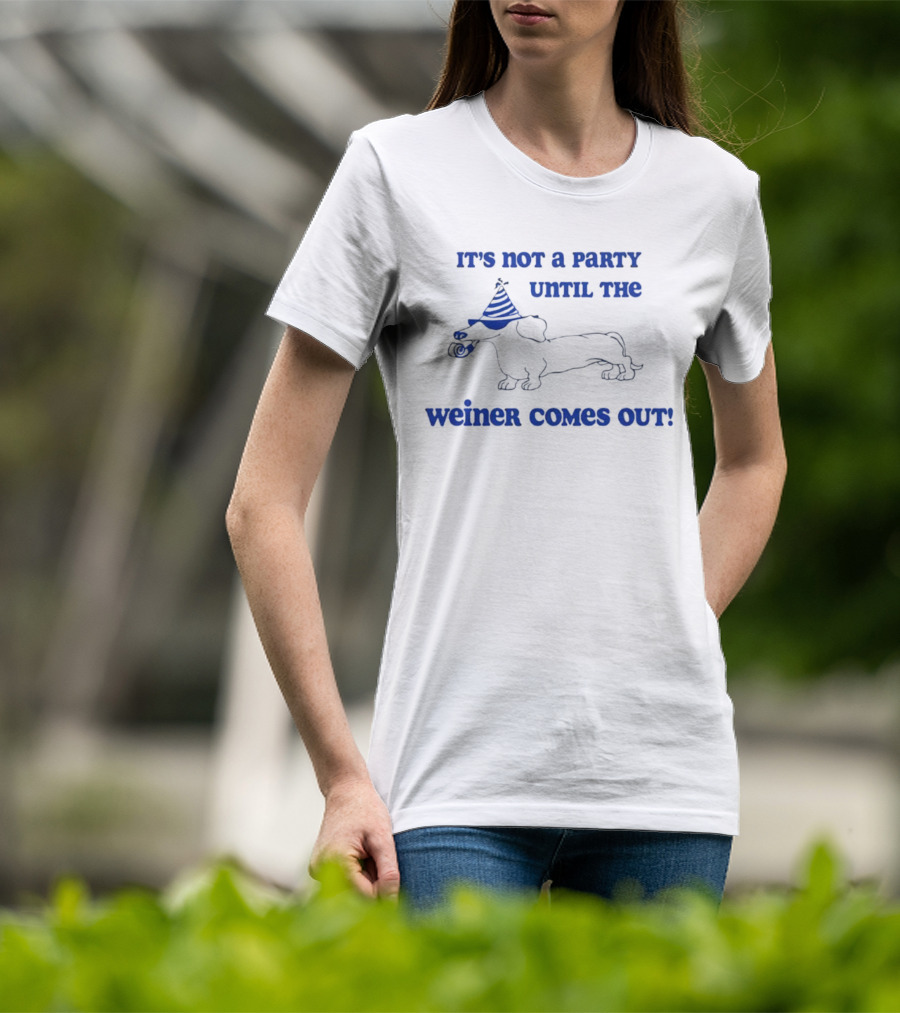 It's Not A Party Until The Weiner Comes Out Party Hat Drawing T-Shirt