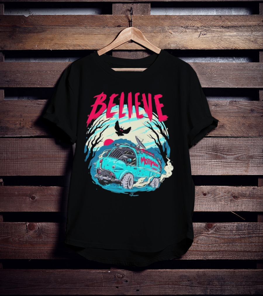 Believe Mothman Shadow Van Adventure T-Shirt