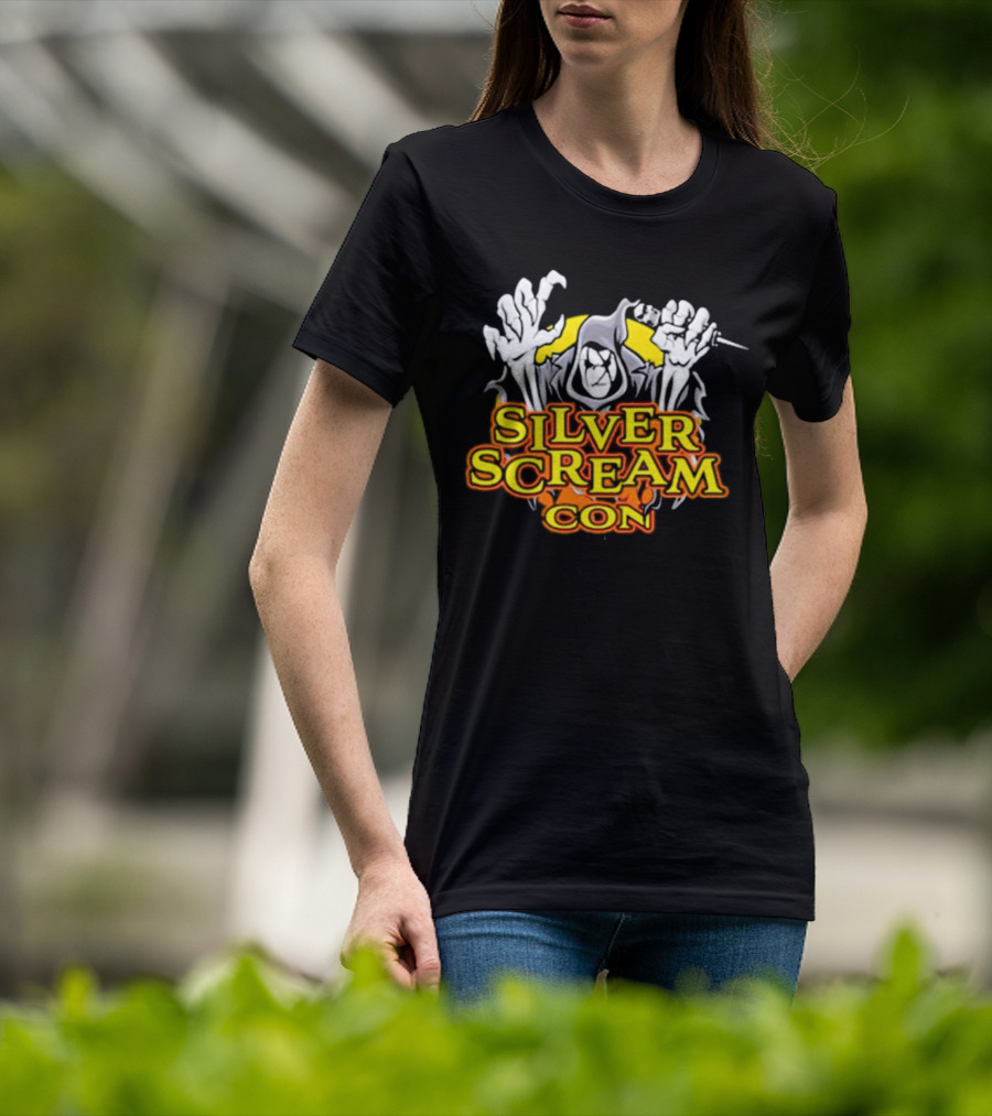 Silver Scream Con Grim Reaper With Needle And Hands T-Shirt