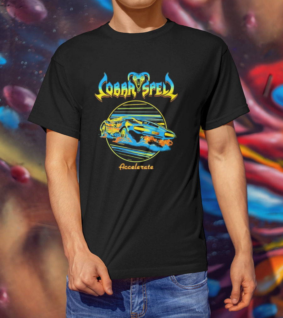 Cobra Spell Accelerate Neon Cobra And Racing Car T-Shirt