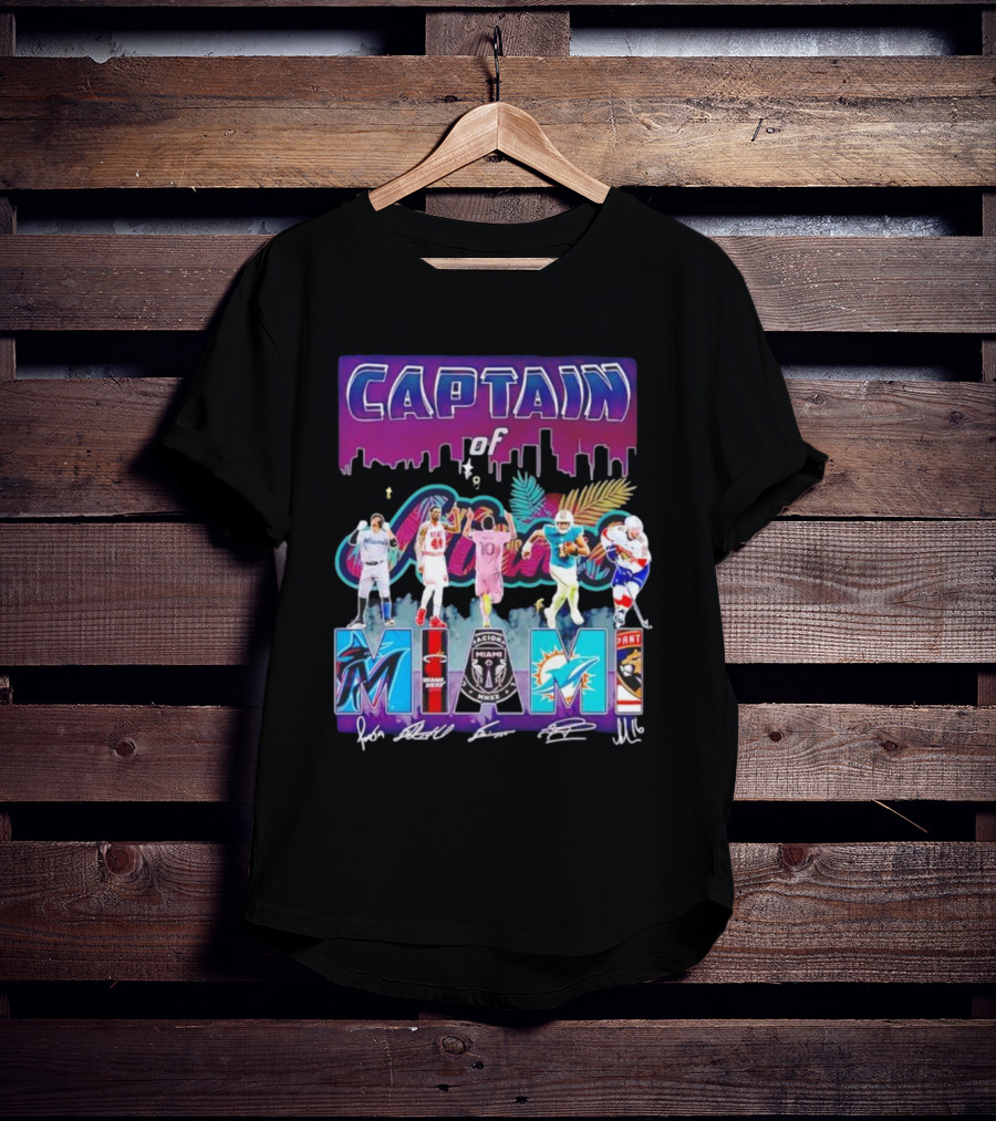 Captain Of Miami Marlins Heat Inter Dolphins Panthers T-Shirt