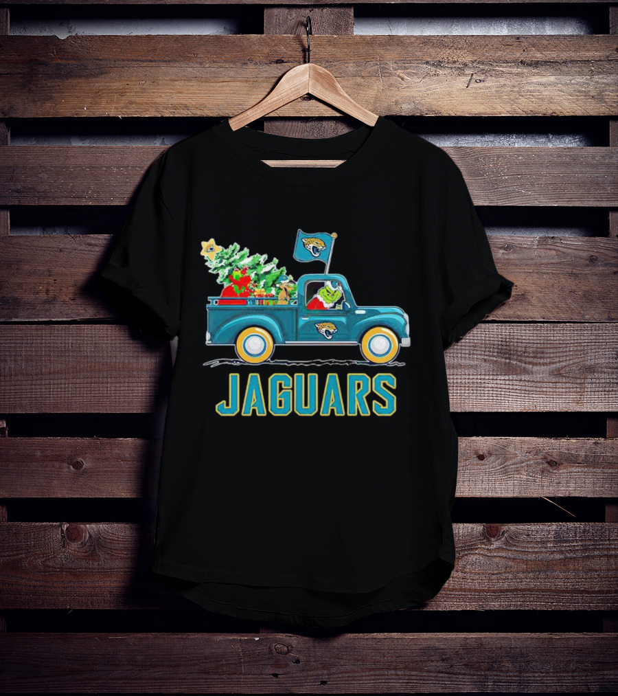 Grinch Christmas Truck Jacksonville Jaguars Holiday T-Shirt