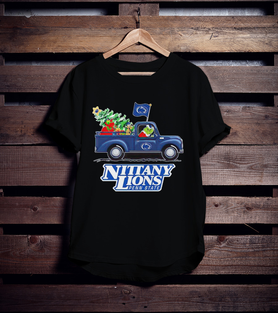 Grinch Driving Christmas Truck Nittany Lions Penn State T-Shirt