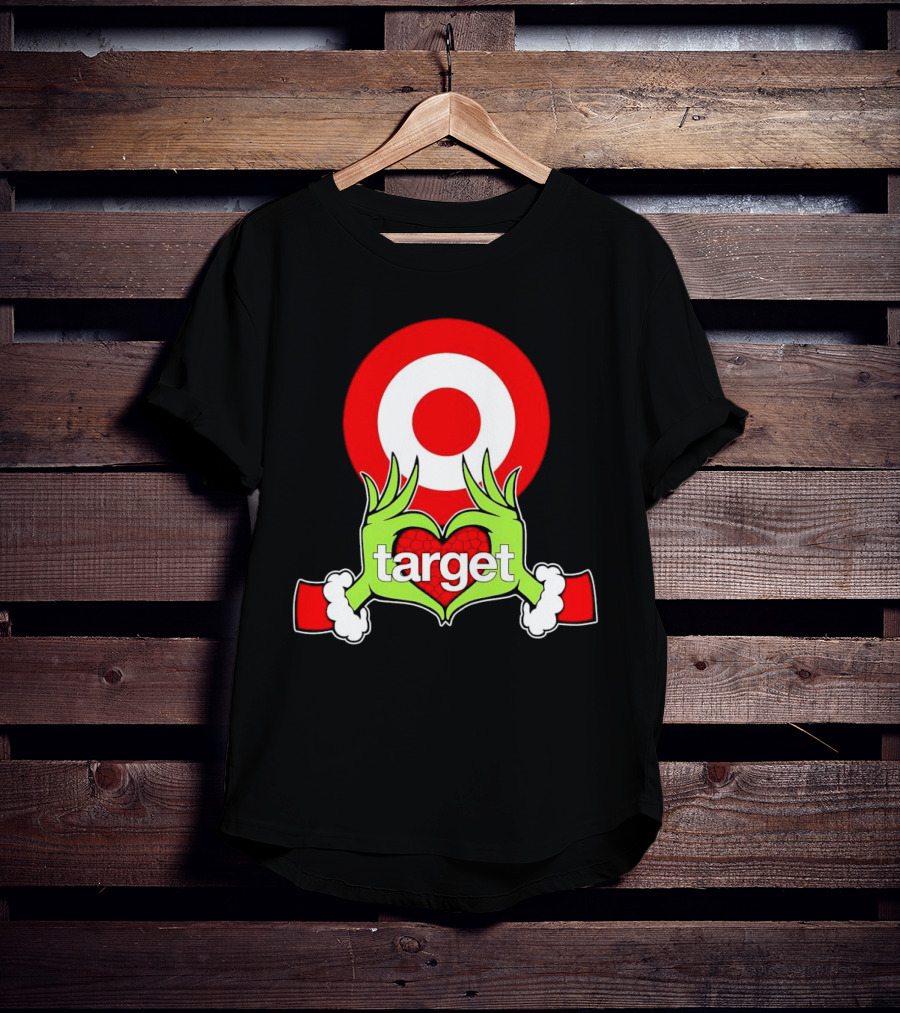 Grinch Hands Holding Heart In Front Of Target Christmas T-Shirt