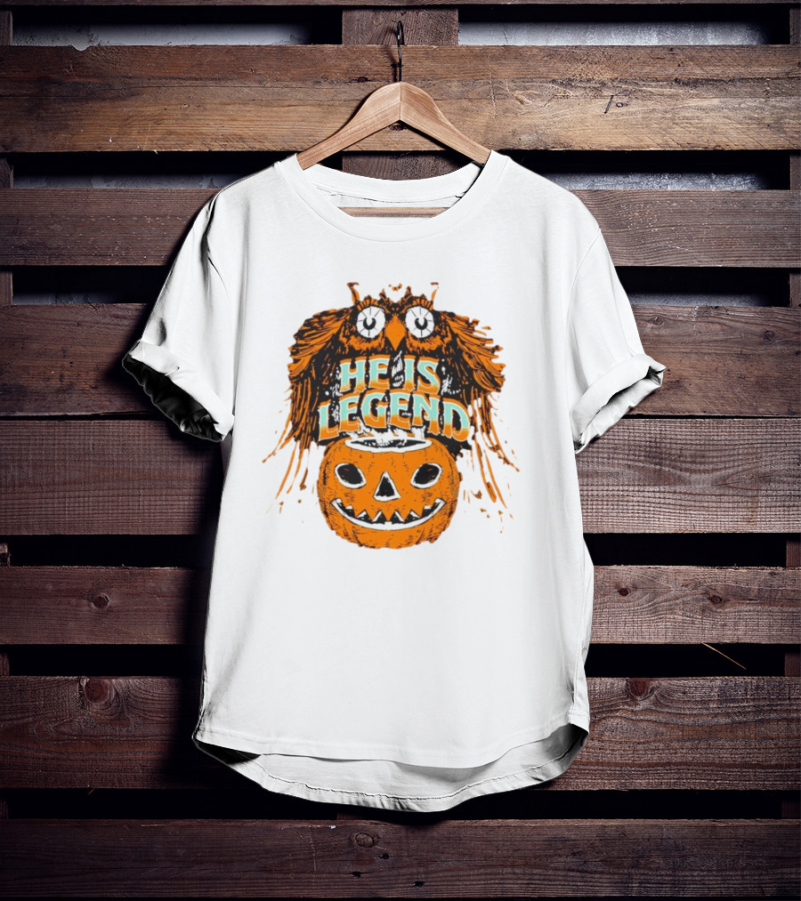 HE IS LEGEND Pumpkin Owl Halloween T-Shirt