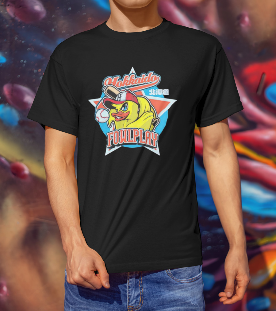 Hokkaido Fowlplay Baseball Duck With Star And Bat T-Shirt