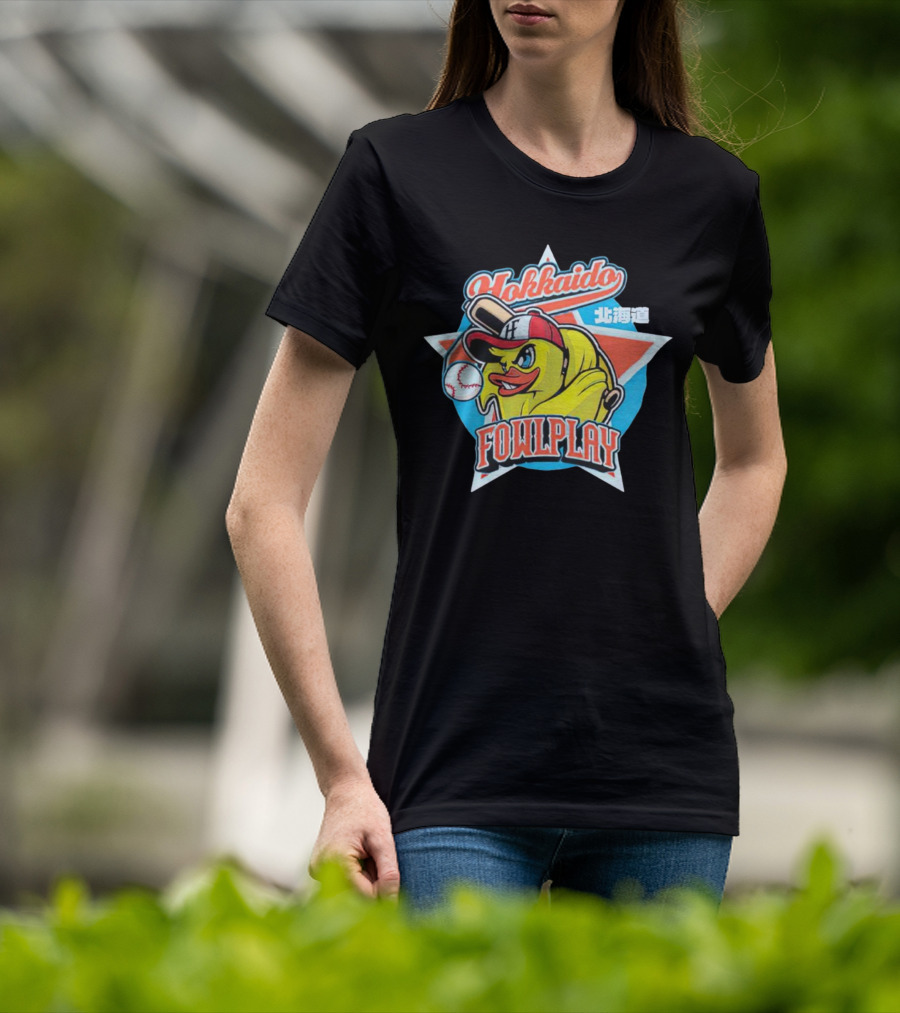Hokkaido Fowlplay Baseball Duck With Star And Bat T-Shirt