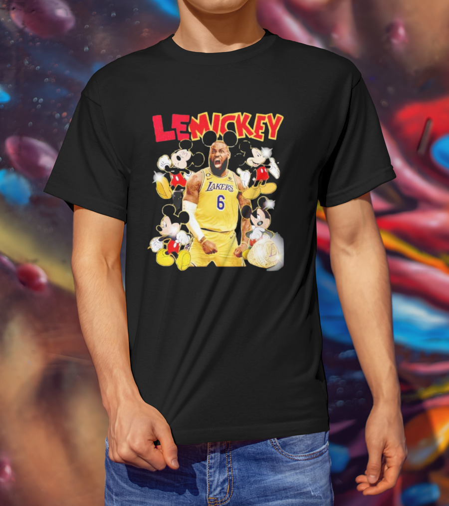 LeMickey LeBron James Lakers With Mickey Characters T-Shirt