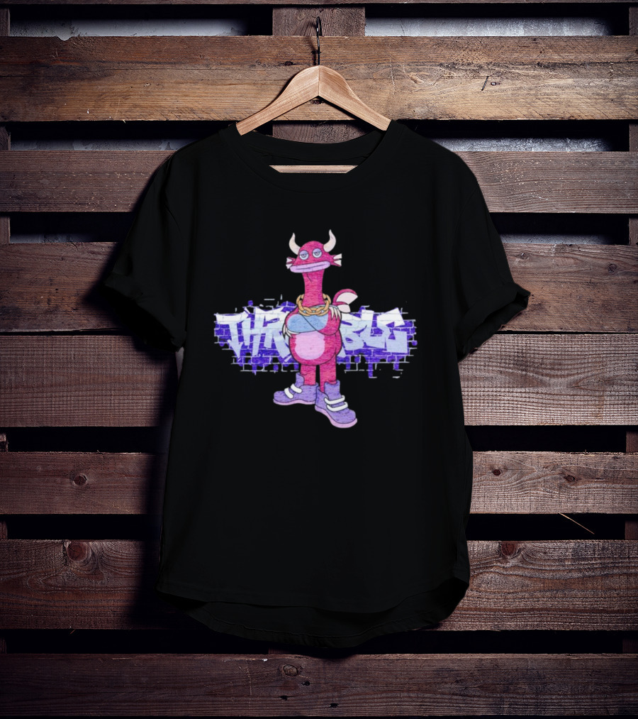 Men’s My Singing Monsters Thrumble Graffiti Style Character With Chain And Sneakers T-Shirt