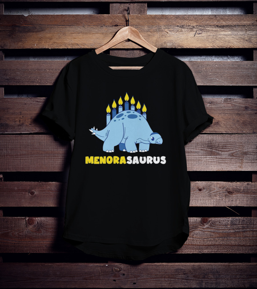 MENORASAURUS Hanukkah Dinosaur Candles T-Shirt