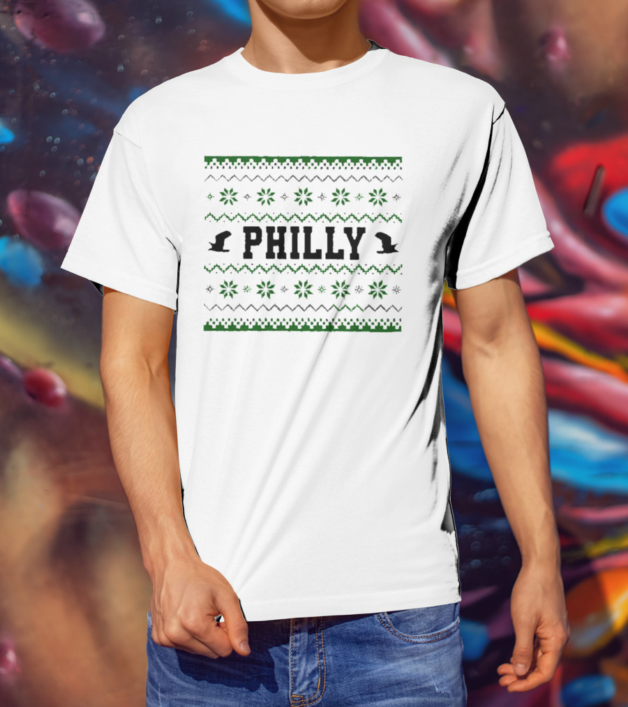 Philly Festive Eagles-Inspired Pattern Football Fan Gear T-Shirt