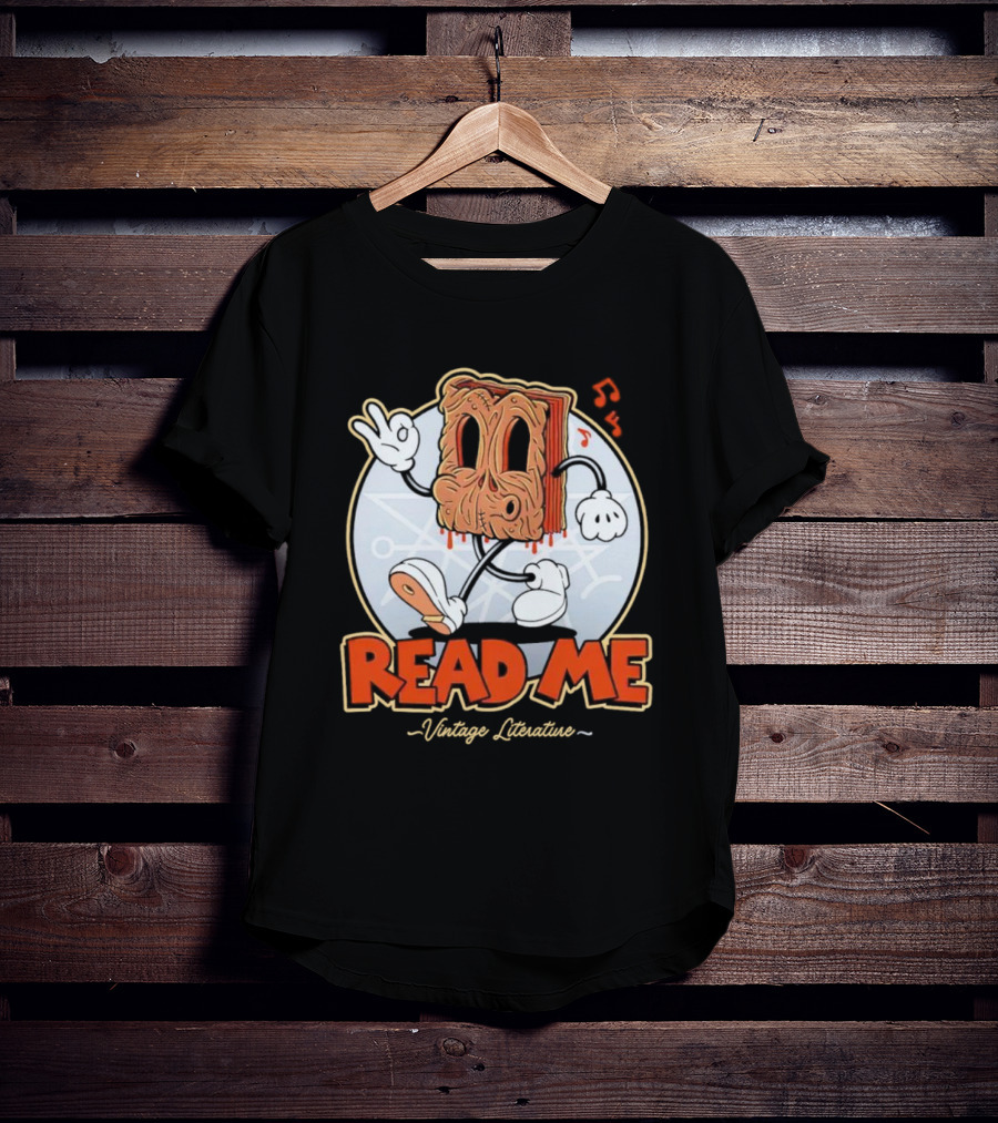 Read Me Vintage Literature Cartoon Music Peace T-Shirt