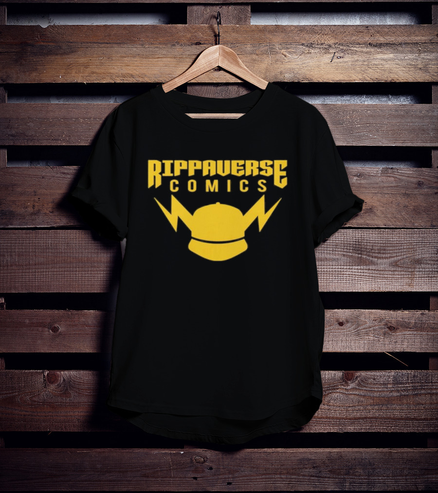 Rippaverse Comics Logo With Yellow Lightning And Cap T-Shirt
