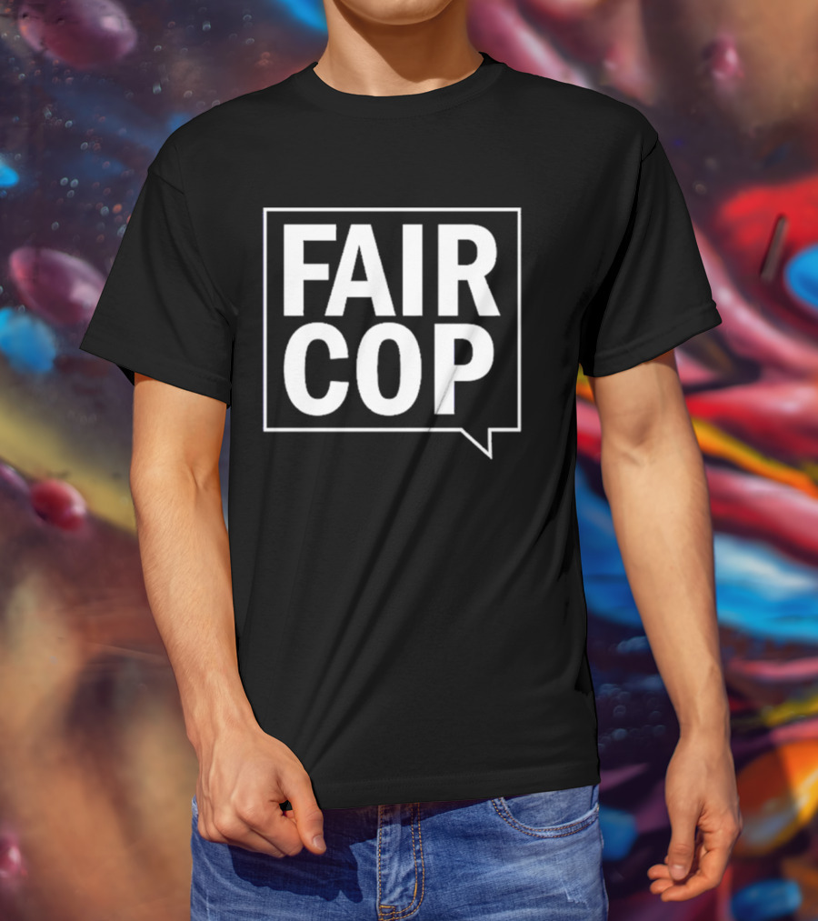Sarah Phillimore Fair Cop Initiative Speech Bubble Black T-Shirt
