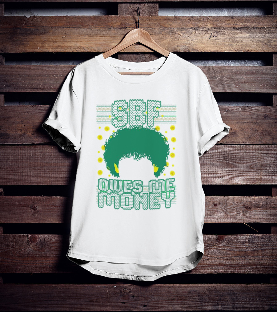 SBF Owes Me Money Christmas Sweater Style Green Hair Pixels T-Shirt