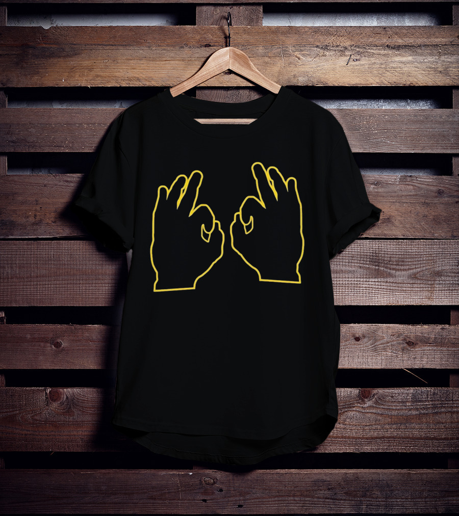 Southern Miss Three Yellow Outline Hand Gesture T-Shirt