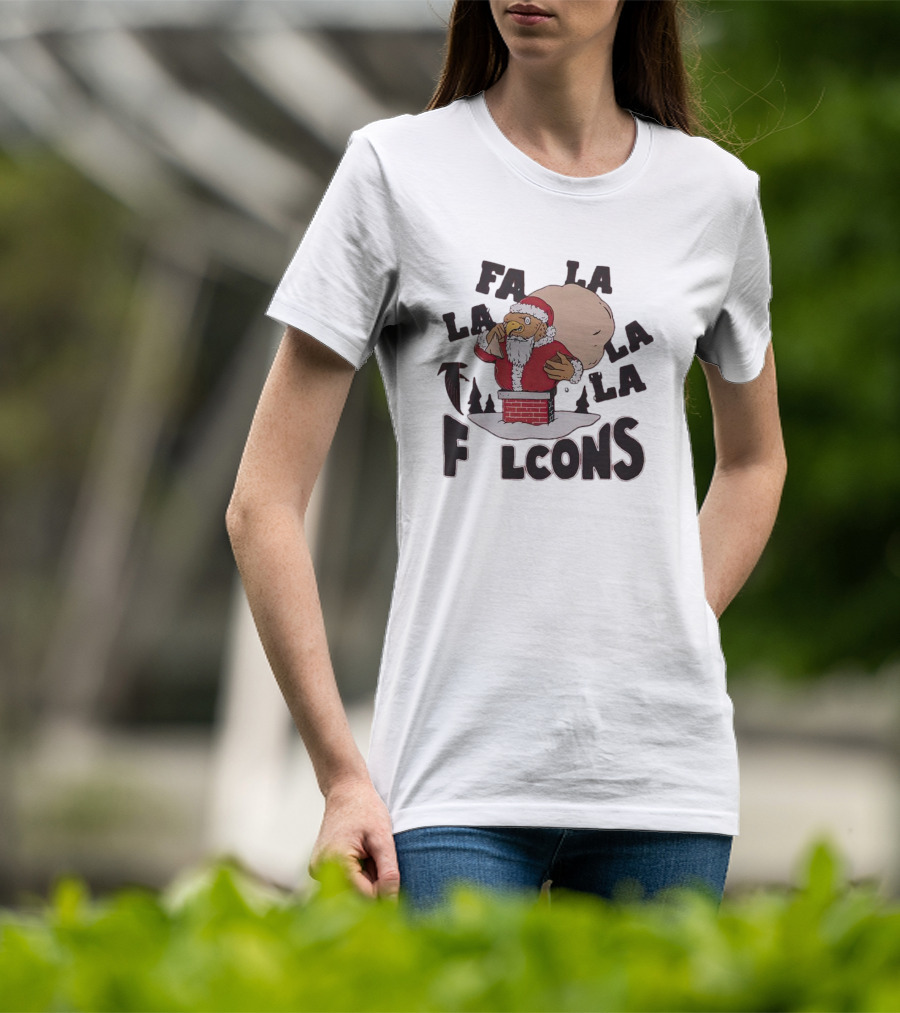 Atlanta Falcons Mascot Santa Fa La La Lcons T-Shirt