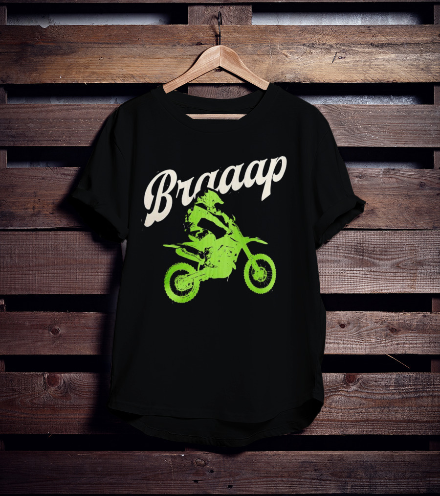 Braaap Moto Dirt Bike Racer In Action T-Shirt