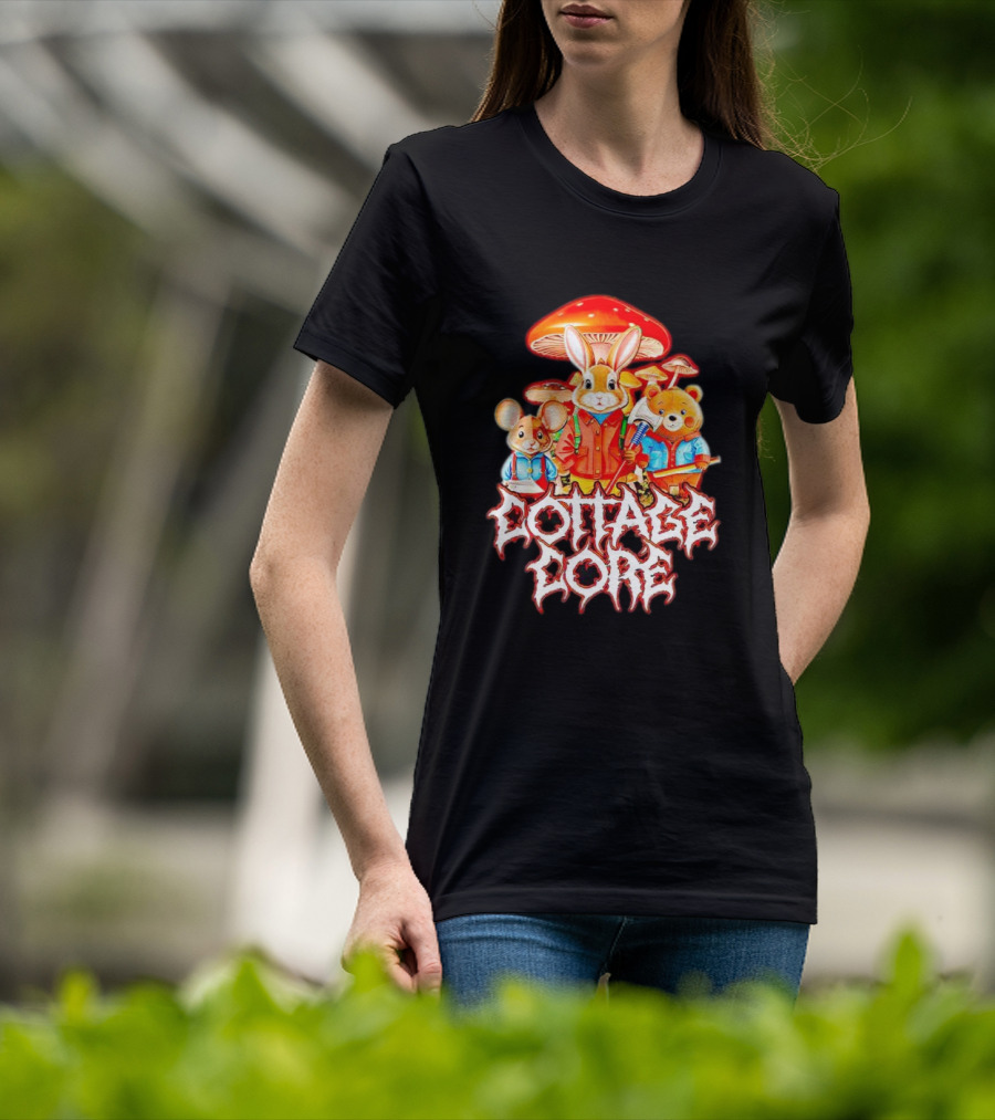 Cottage Core Bunny Mushroom Trio T-Shirt