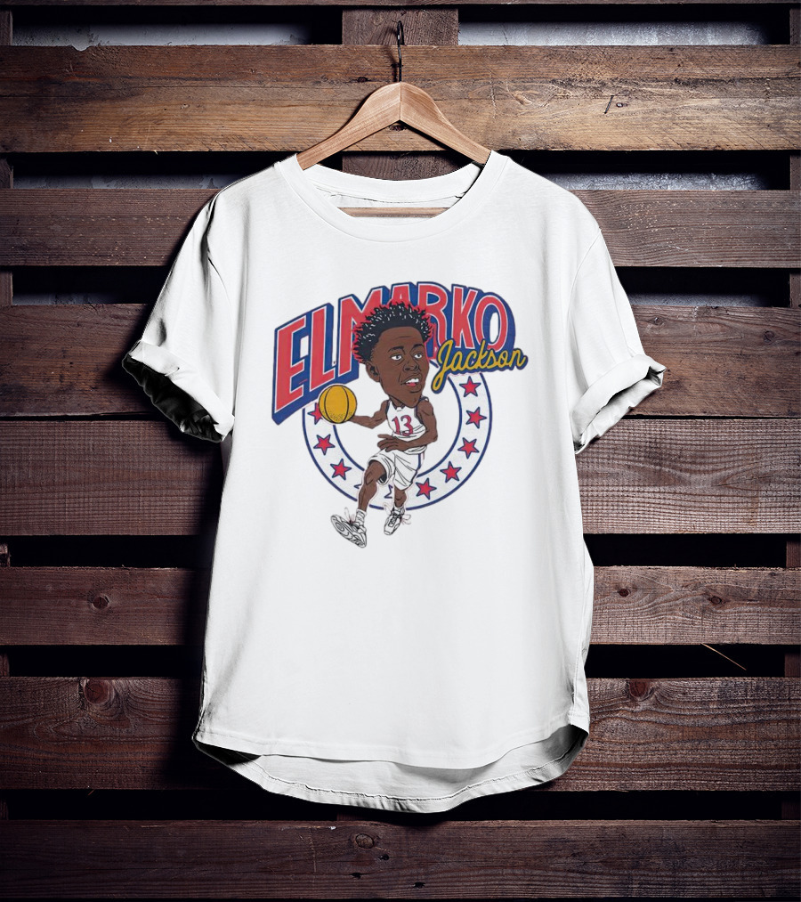 Elmarko Jackson Basketball Stars And Slam Dunk Action T-Shirt