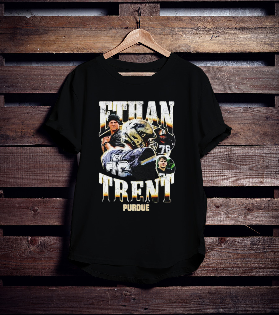 Ethan Trent Purdue Picture Collage 76 Football T-Shirt