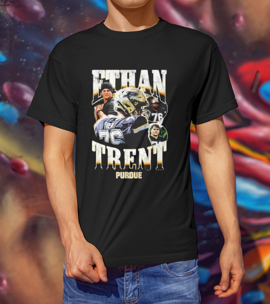 Ethan Trent Purdue Picture Collage 76 Football T-Shirt