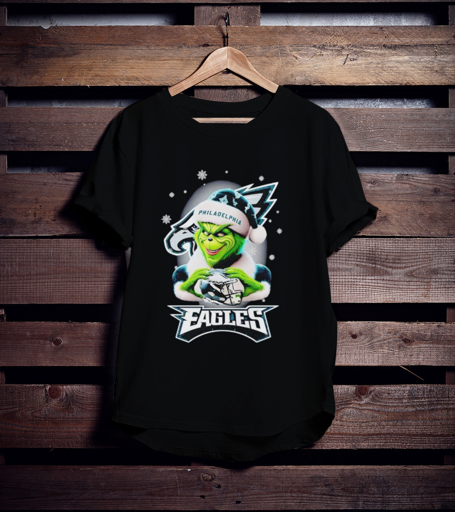 Philadelphia Eagles Grinch Christmas Snowflakes T-Shirt