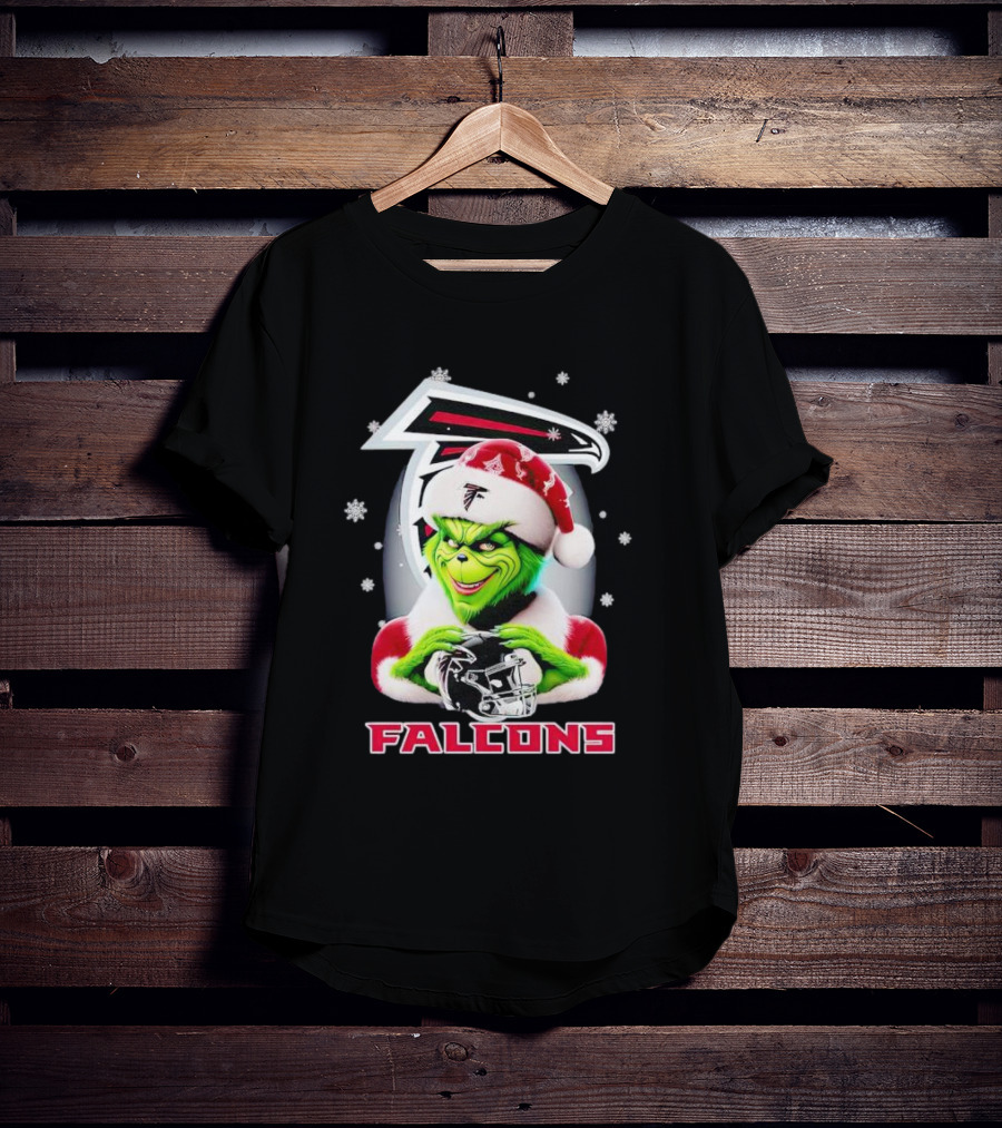 Grinch Christmas Atlanta Falcons Football Fan Holiday T-Shirt
