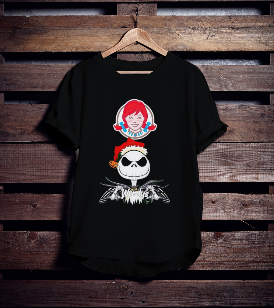 Jack Skellington Wendy’s Christmas Santa Hat Pumpkin T-Shirt