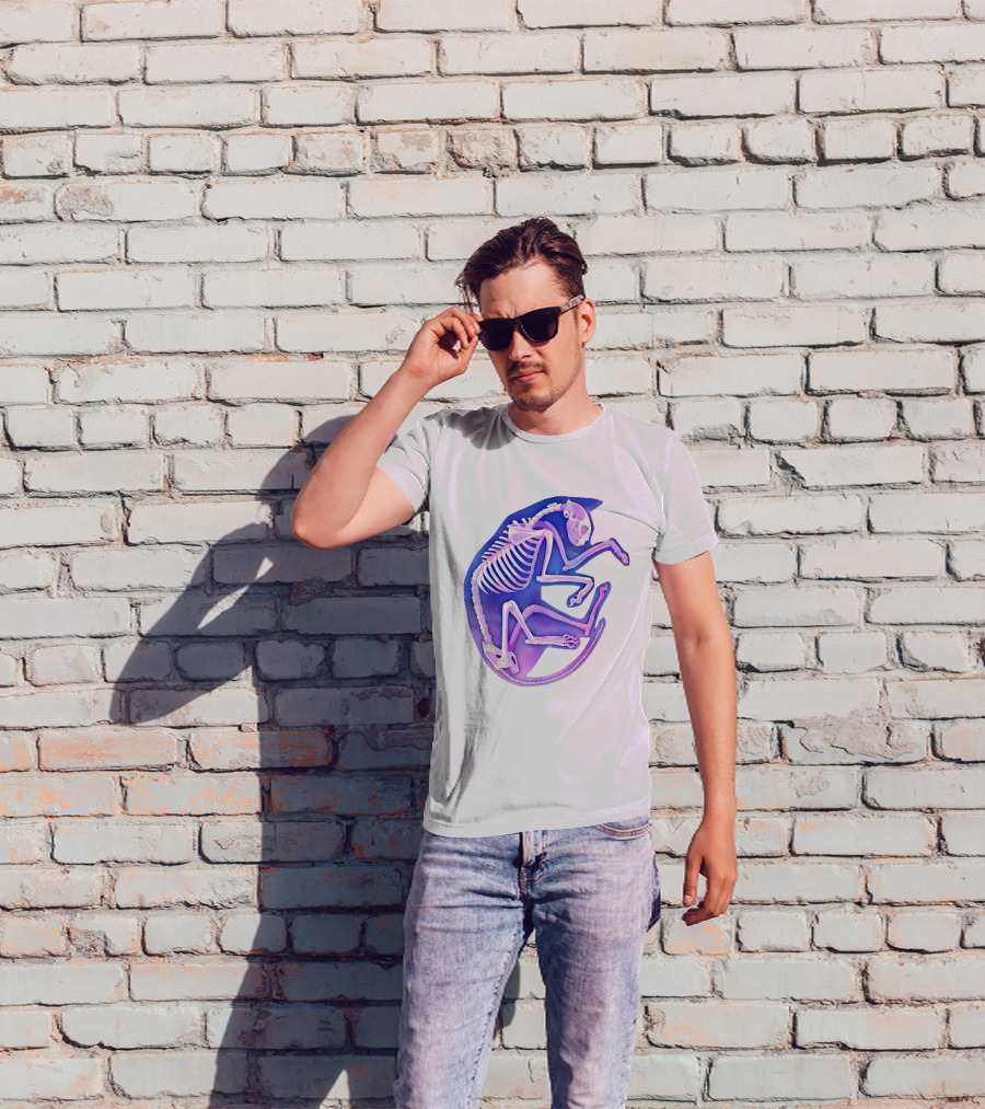 Skeleton Galaxy Cat Cosmic Vibe T-Shirt