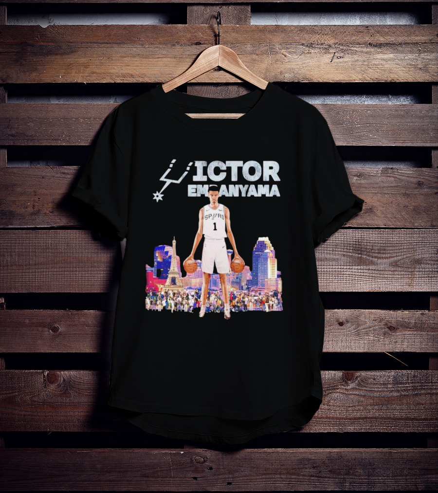 Victor Wembanyama Spurs Skyline City Basketball T-Shirt