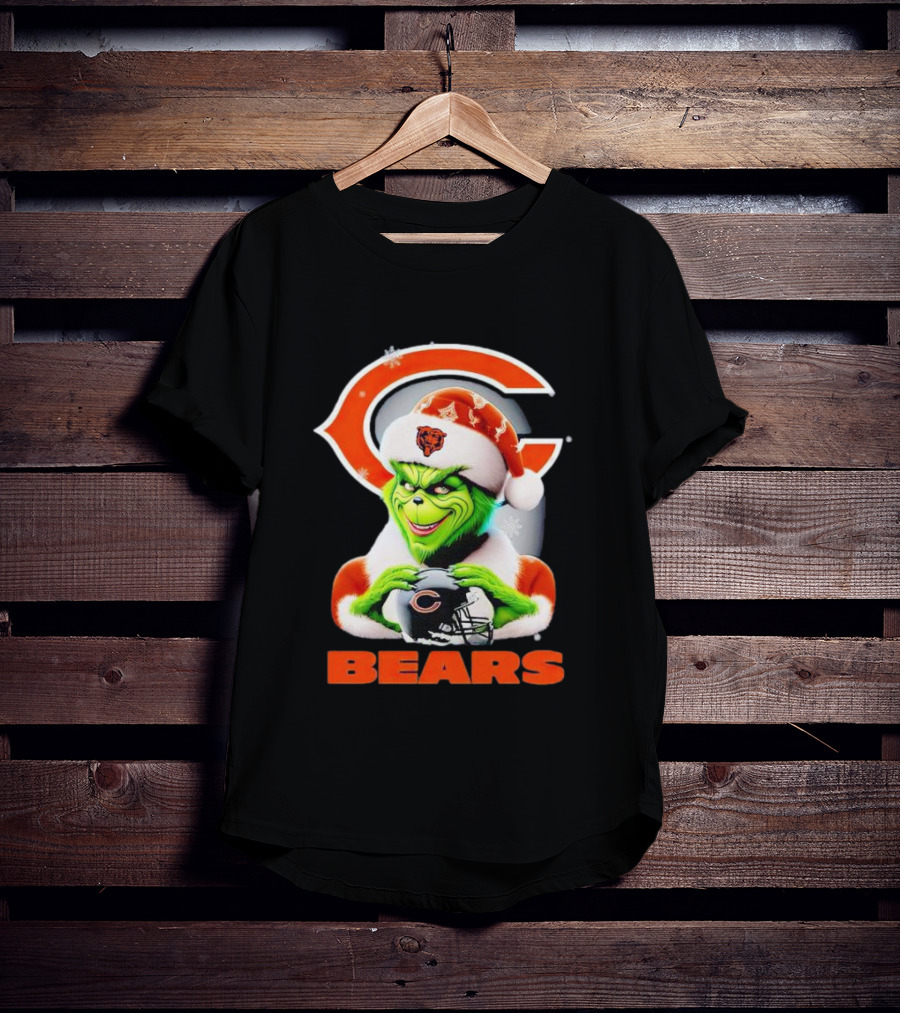 Grinch Chicago Bears Christmas Football Fan T-Shirt