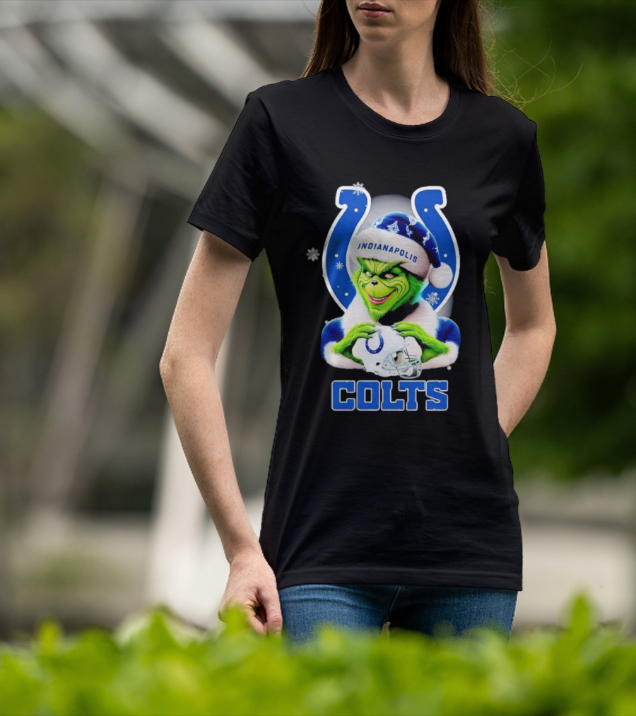 Grinch Indianapolis Colts Christmas Decor T-Shirt