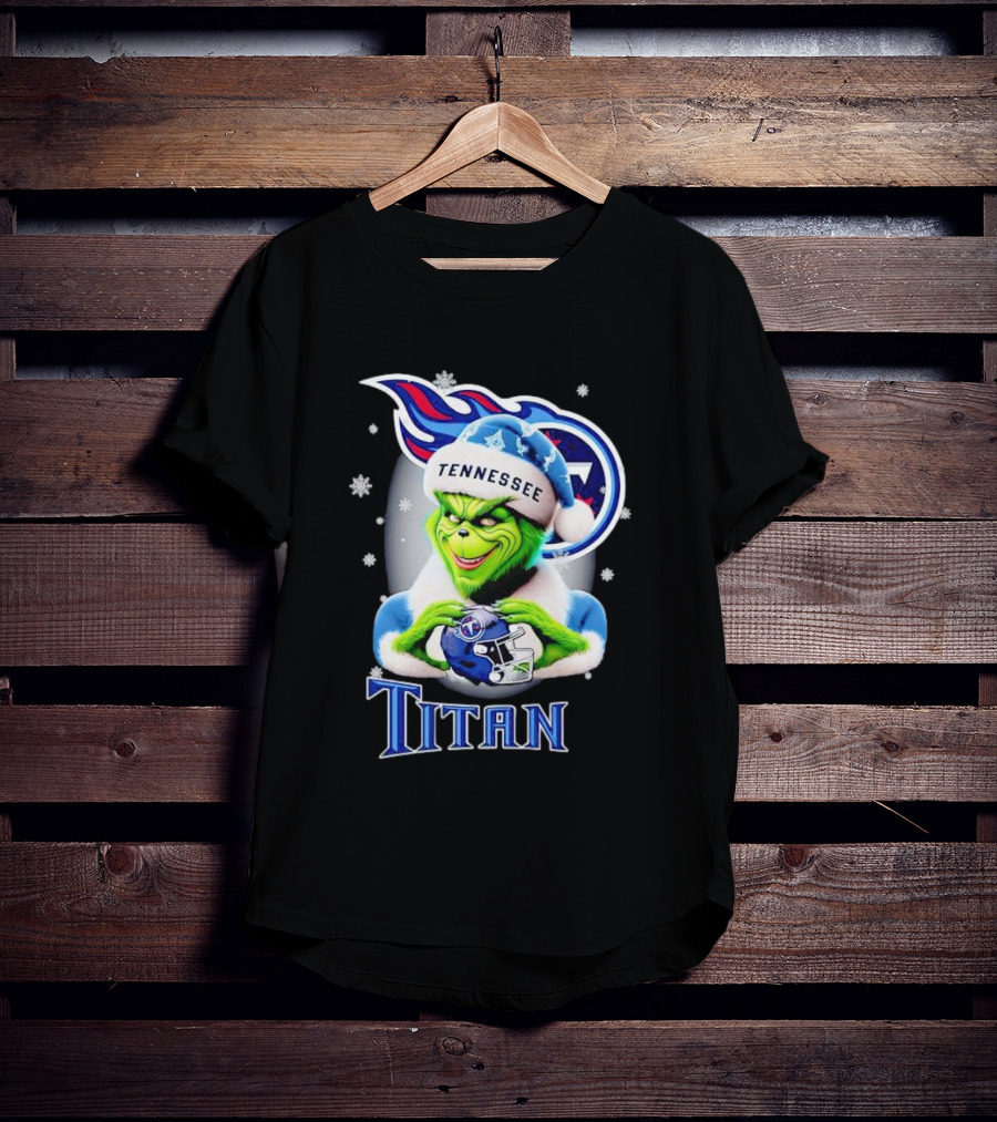 Grinch Tennessee Titans Christmas Snowflakes T-Shirt