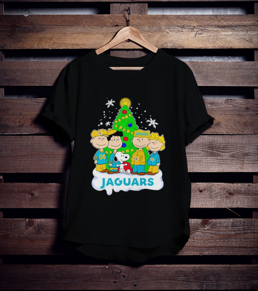 Peanuts Characters Jacksonville Jaguars Christmas Tree Jaguars T-Shirt