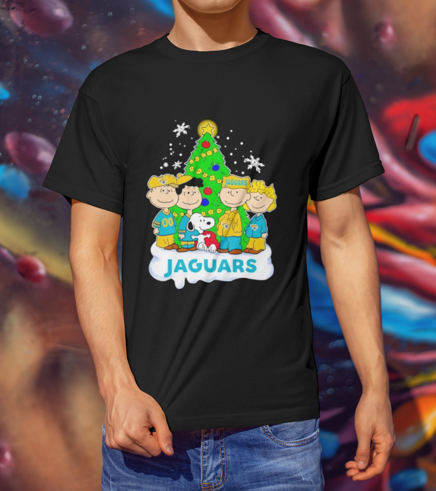 Peanuts Characters Jacksonville Jaguars Christmas Tree Jaguars T-Shirt